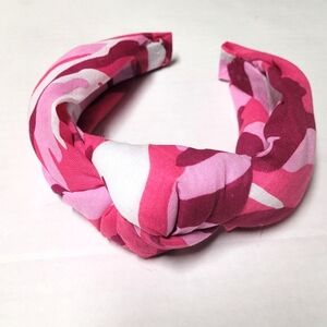 Pink and White Knotted Headband